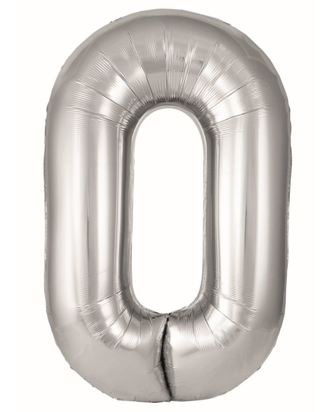 Globo Foil Nº 0 Plata 86cm ***OFERTA DTO NO ACUMULABLE