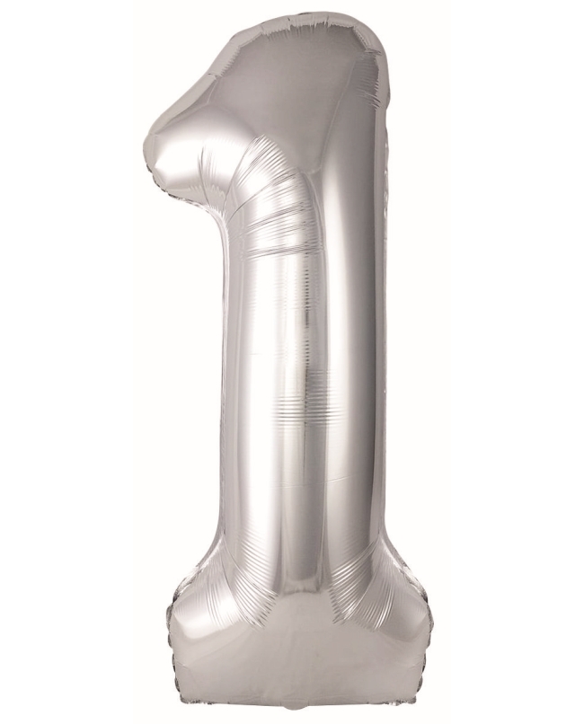 Globo Foil Nº 1 Plata 86cm ***OFERTA DTO NO ACUMULABLE