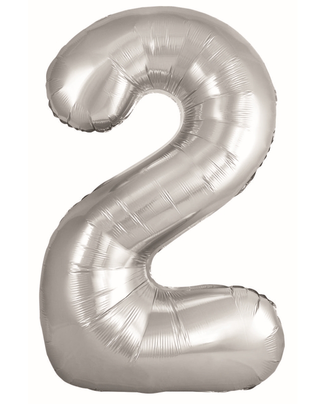Globo Foil Nº 2 Plata 86cm ***OFERTA DTO NO ACUMULABLE