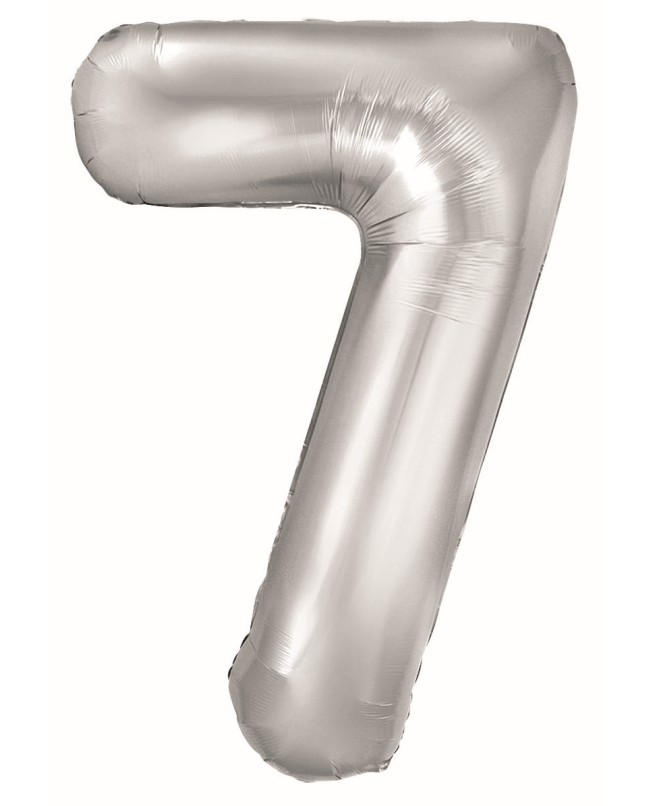 Globo Foil Nº 7 Plata 86cm ***OFERTA DTO NO ACUMULABLE