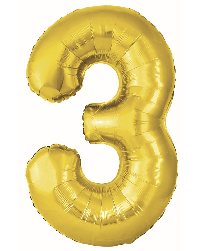 Globo Foil Nº 3 Oro 86cm ***OFERTA DTO NO ACUMULABLE