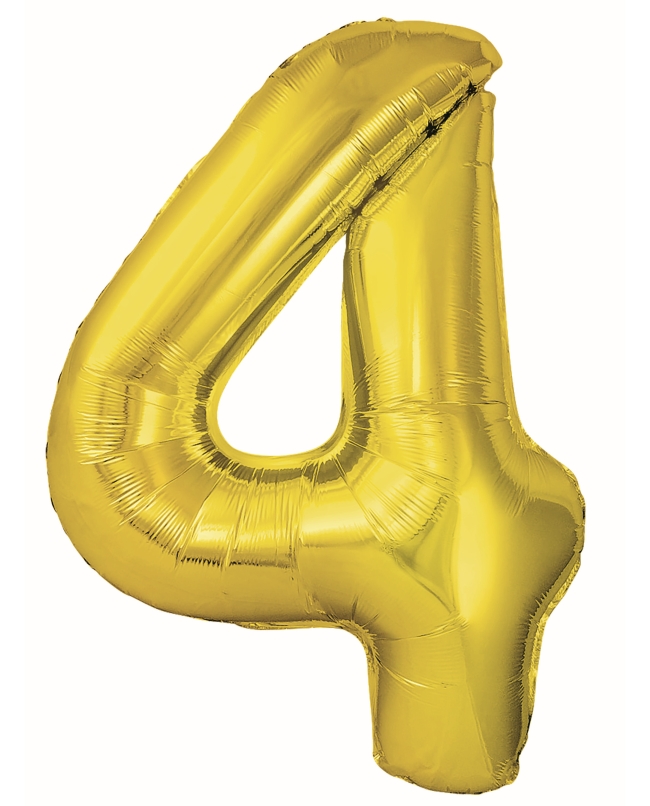 Globo Foil Nº 4 Oro 86cm ***OFERTA DTO NO ACUMULABLE