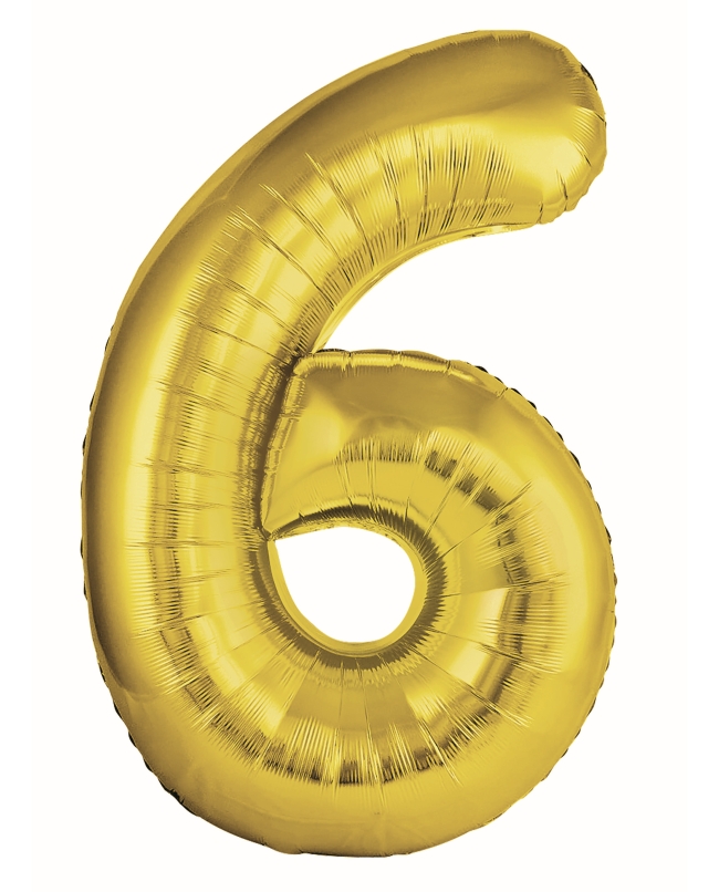 Globo Foil Nº 6 Oro 86cm ***OFERTA DTO NO ACUMULABLE