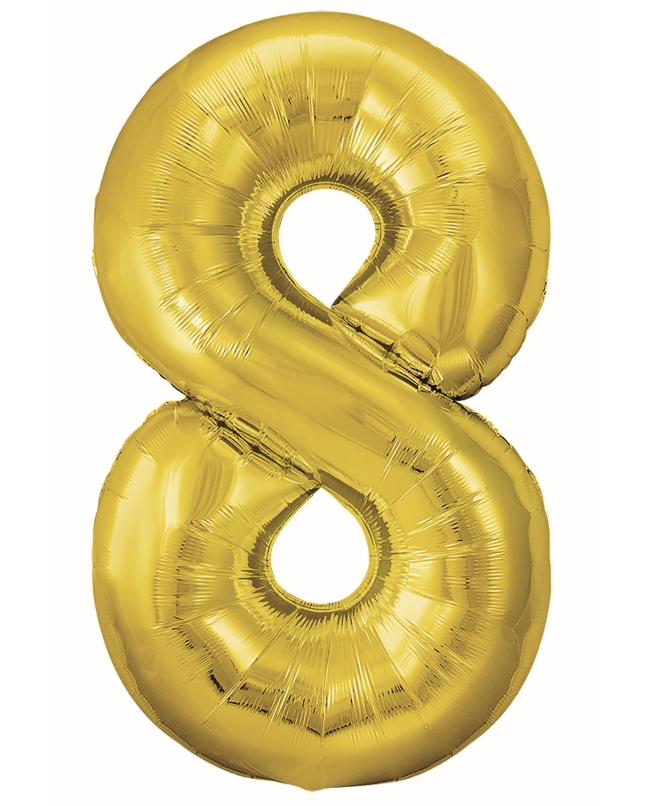 Globo Foil Nº 8 Oro 86cm ***OFERTA DTO NO ACUMULABLE