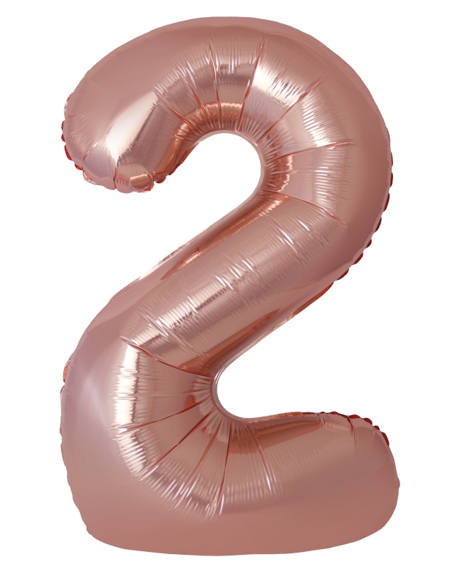 Globo Foil Nº 2 Rosa Oro 86cm ***OFERTA DTO NO ACUMULABLE