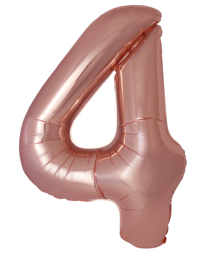 Globo Foil Nº 4 Rosa Oro 86cm ***OFERTA DTO NO ACUMULABLE