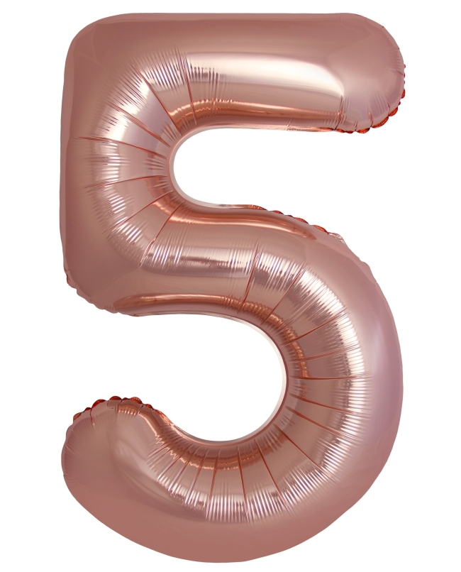 Globo Foil Nº 5 Rosa Oro 86cm ***OFERTA DTO NO ACUMULABLE