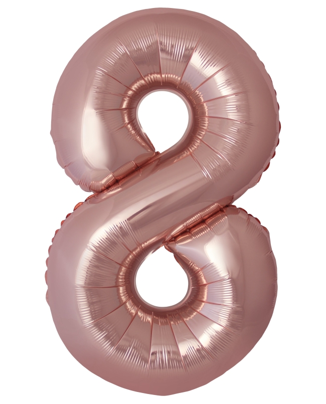 Globo Foil Nº 8 Rosa Oro 86cm ***OFERTA DTO NO ACUMULABLE