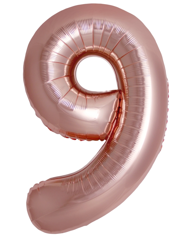Globo Foil Nº 9 Rosa Oro 86cm ***OFERTA DTO NO ACUMULABLE