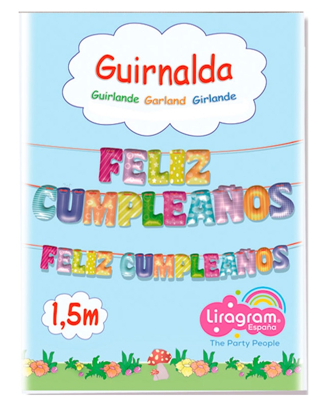 Guirnalda Letras Feliz Cumpleaños 1,5m