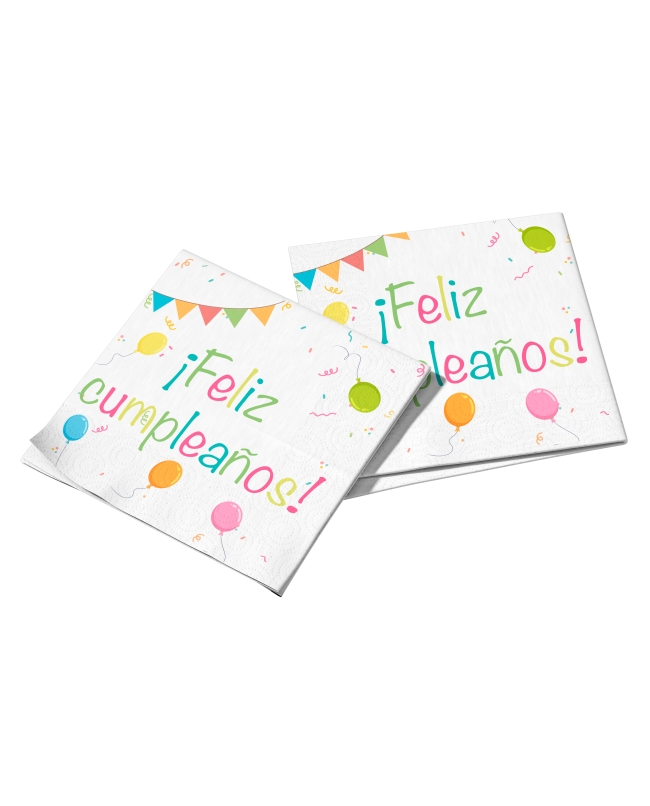 Servilletas 33 x 33cm Feliz Cumpleaños