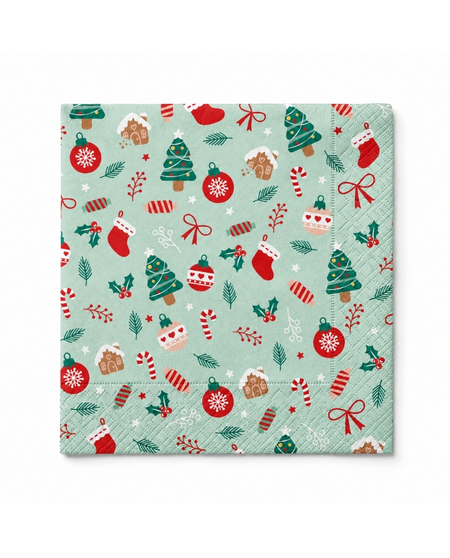 15 Servilletas 33x33cm Navidad Colección Liragram