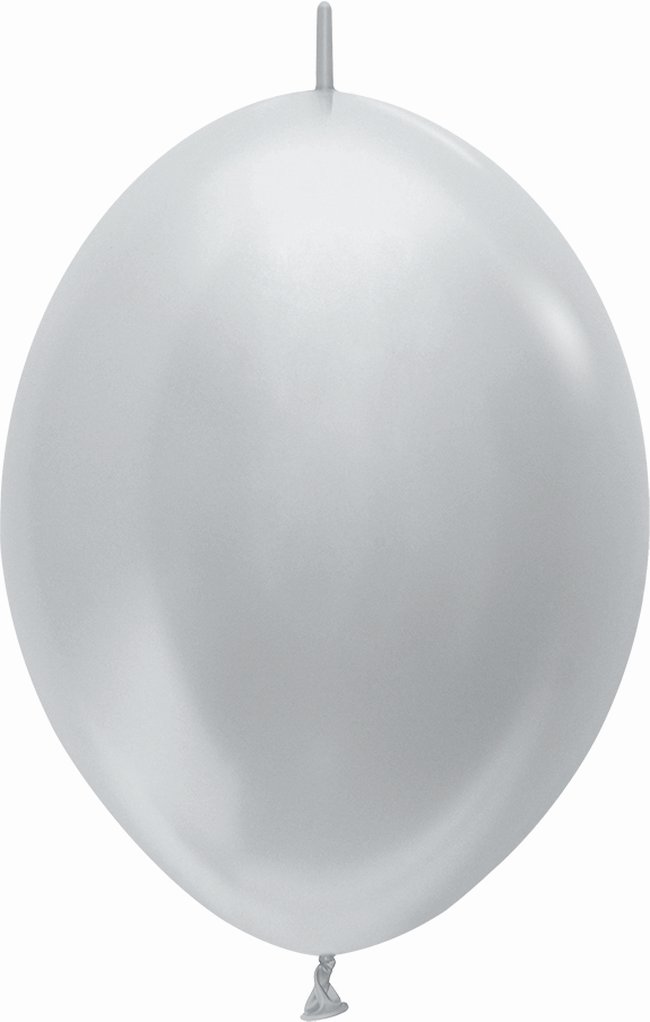 Globo Latex Link-O-Loon 12 Sempertex Satin Plata 29cm