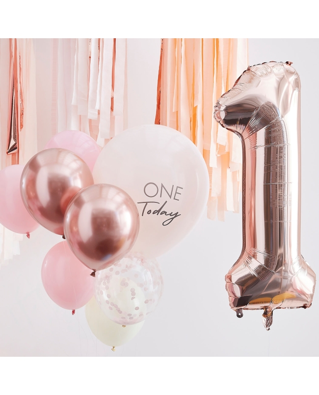 Globos Pink And Rose Gold 1 Today Ballon Bundle ***OFERTA DTO NO ACUMULABLE