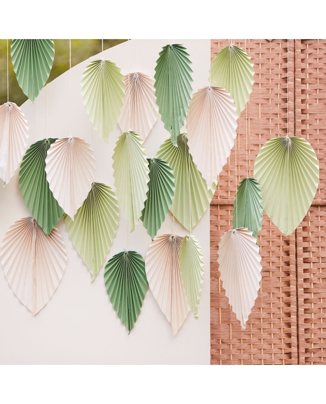 Backdrop Paper Palm Spear Fans Cream & Sage ***OFERTA DTO NO ACUMULABLE