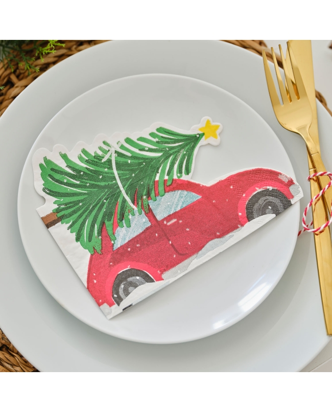 Servilletas Fsc Coche Navidad 16,5X16,5cm ***OFERTA DTO NO ACUMULABLE