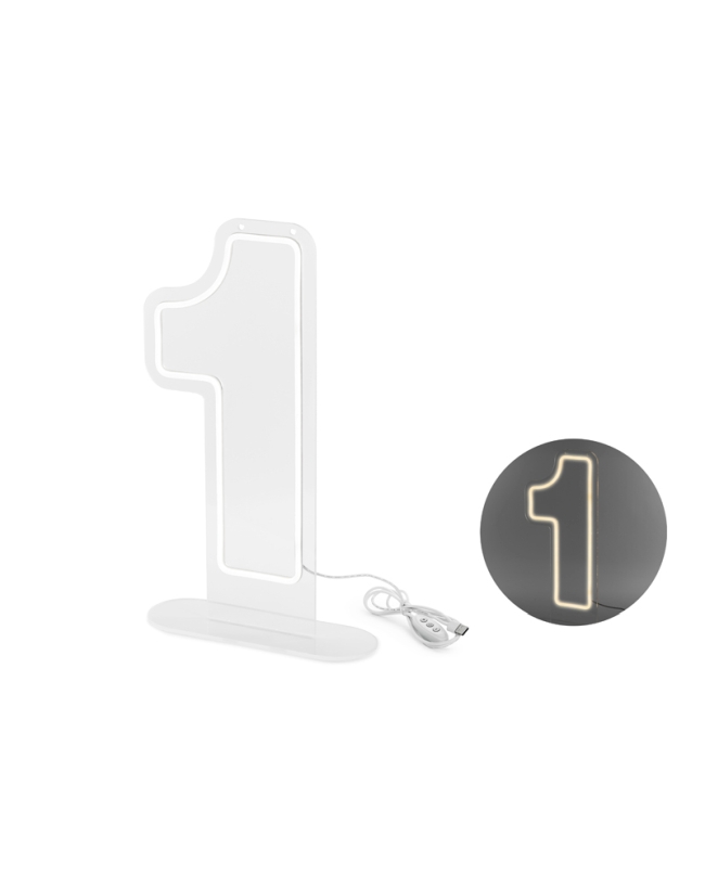 Neon Led Numero 1 Blanco 50cm ***OFERTA DTO NO ACUMULABLE