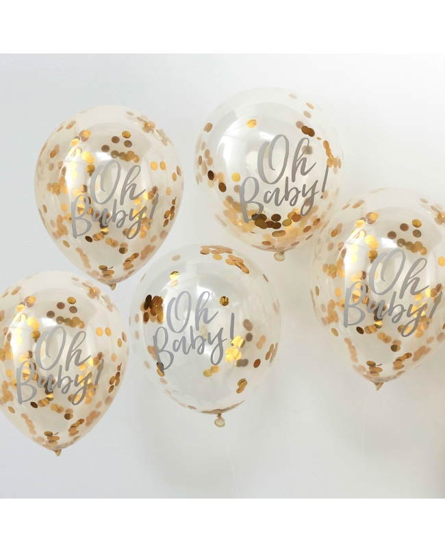 Globos Latex Oh Bebe! Con Papel Relleno Confeti 30.5 C ***OFERTA DTO NO ACUMULABLE