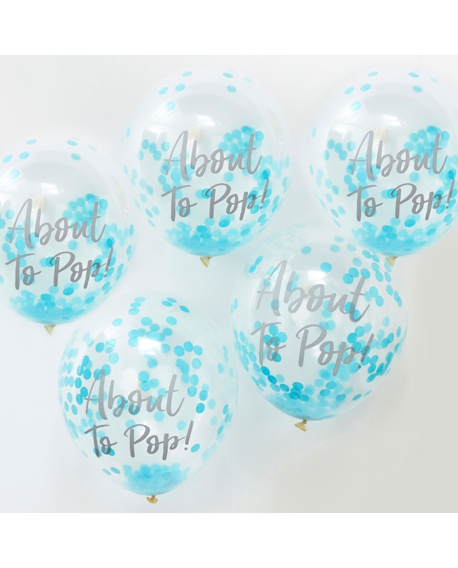 Globos 12 Pulgadas Confeti Azul A Punto Explotar ***OFERTA DTO NO ACUMULABLE