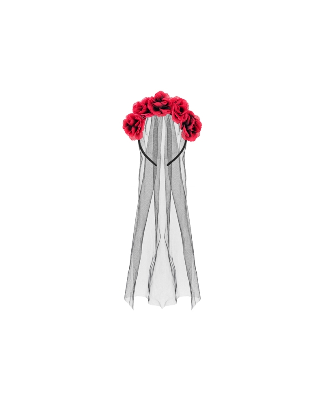 Diadema Velo Y Rosas ***OFERTA DTO NO ACUMULABLE