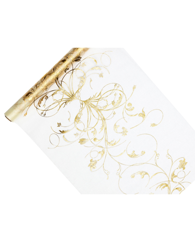 Organza Estampada Crema 0,35X9M ***OFERTA DTO NO ACUMULABLE