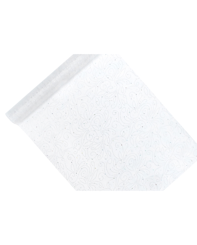 Organza Estampada Blanco 0,48X9M ***OFERTA DTO NO ACUMULABLE