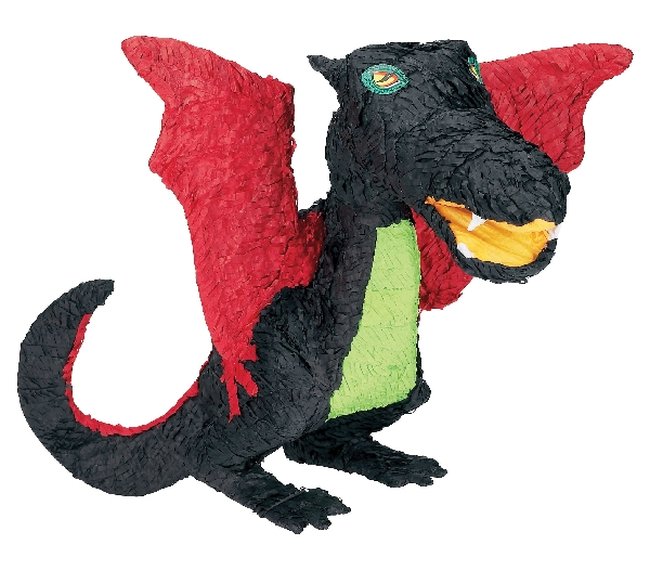 Piñata de Dragón Negro - 56cm de alto