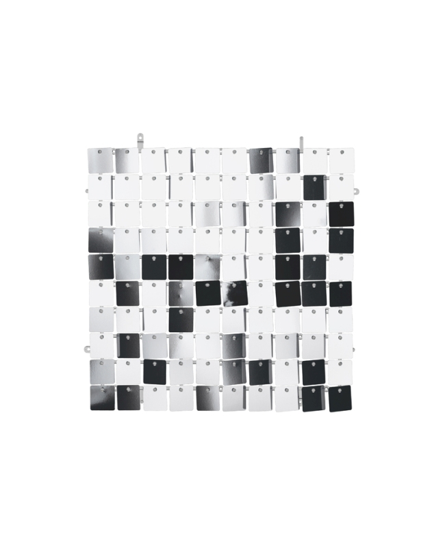 Acc. Fondo Pared Panel 30X30cm Lentejuela Cuadr. Plata ***OFERTA DTO NO ACUMULABLE