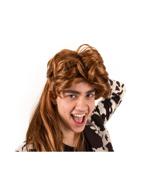 Peluca Pelo Largo Pelirrojo/Naranja Años 80 ***OFERTA DTO NO ACUMULABLE