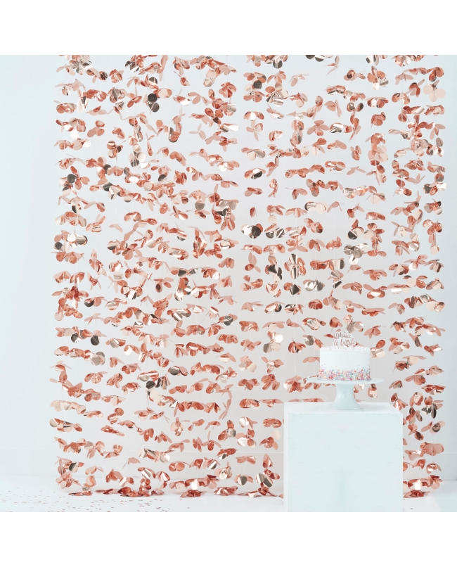 Cortina Flores Rosa Dorado 200X180cm ***OFERTA DTO NO ACUMULABLE