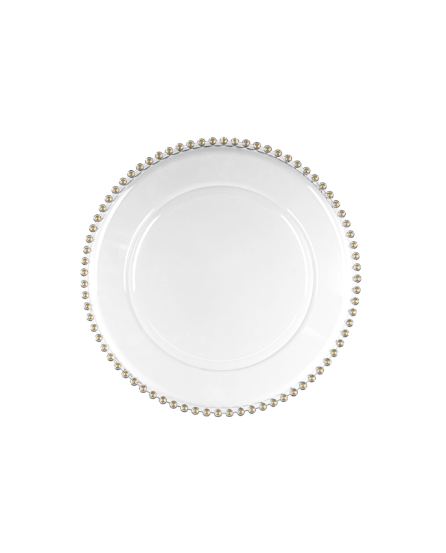 Bajo plato Plastico Perlas Transparente 32cm ***OFERTA DTO NO ACUMULABLE