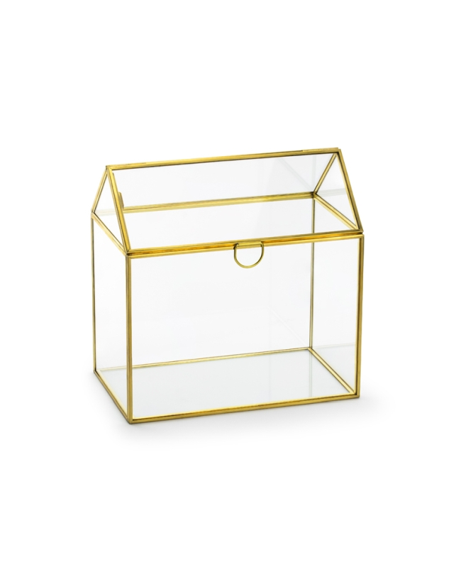 Caja Tarjetas Cristal Oro 13X21X21cm ***OFERTA DTO NO ACUMULABLE