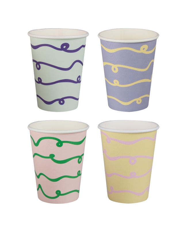 Vasos Papel Ondas Pastel ***OFERTA DTO NO ACUMULABLE