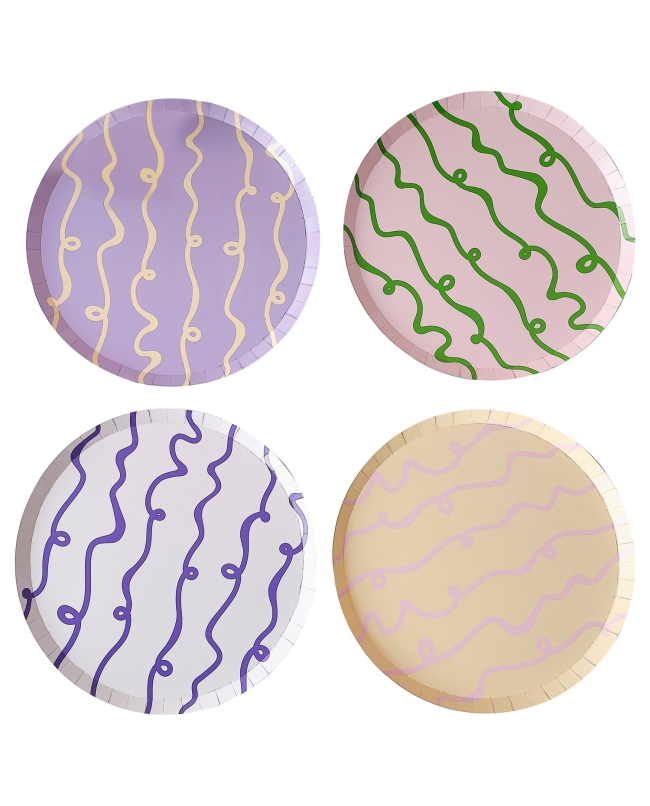 Platos Papel Ondas Pastel ***OFERTA DTO NO ACUMULABLE