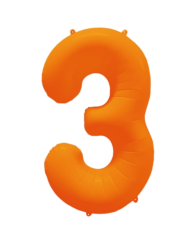 Rm Forma Numero 3 Naranja Neon 86X70cm 