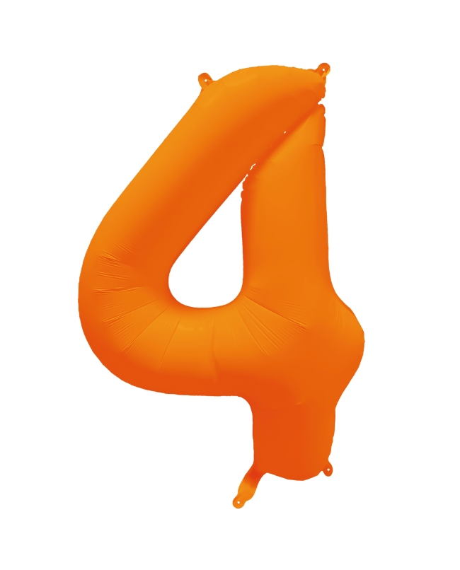 Rm Forma Numero 4 Naranja Neon 86X70cm 