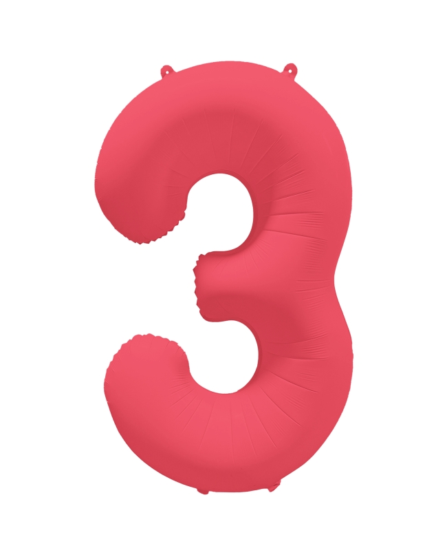 Rm Forma Numero 3 Rojo Neon 86X70cm ***OFERTA DTO NO ACUMULABLE