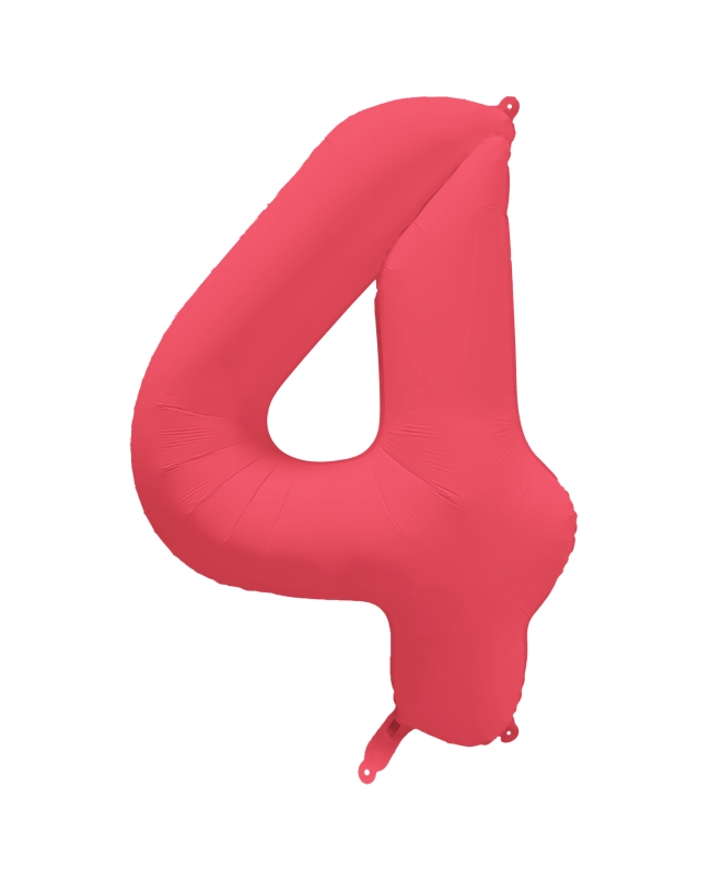 Rm Forma Numero 4 Rojo Neon 86X70cm ***OFERTA DTO NO ACUMULABLE