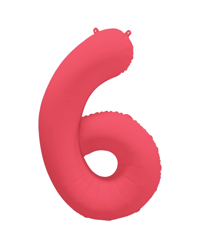 Rm Forma Numero 6 Rojo Neon 86X70cm ***OFERTA DTO NO ACUMULABLE