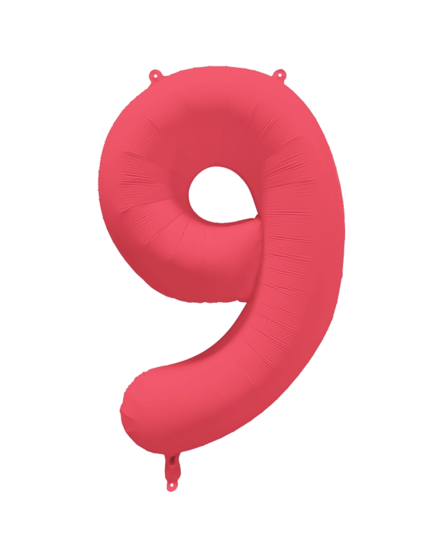 Rm Forma Numero 9 Rojo Neon 86X70cm ***OFERTA DTO NO ACUMULABLE