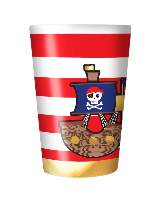Vasos Plast 430ml Reutilizables Mapa Pirata
