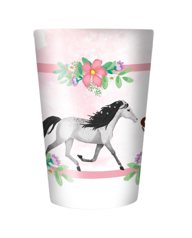 Vasos Plast 430ml Reutilizables Caballos