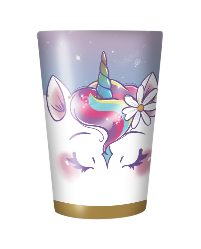 Vasos Plast 430ml Reutilizables Sueños Unicornio