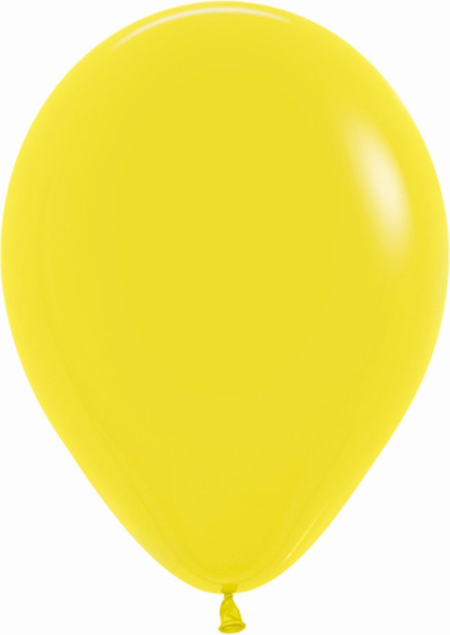 Globo Latex R12 Sempertex Fashion Solido Amarillo 30cm En Bolsa De 50 Unidades