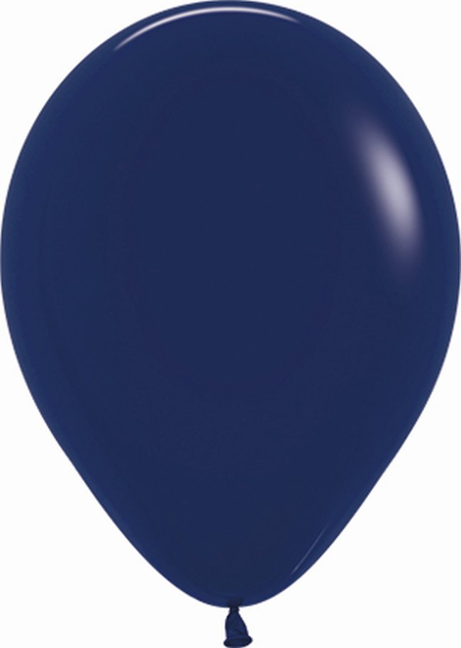 Globo Latex R12 Sempertex Fashion Solido Azul Naval 30cm En Bolsa De 50 Unidades