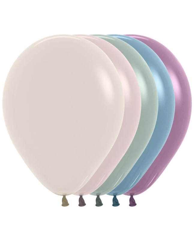 Globo Latex R12 Sempertex Pastel Dusk Surtido Colores 107-110-127-140-150 / 30cm En Bolsa De 50 Unidades