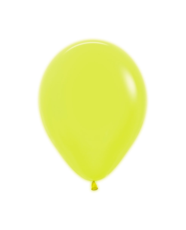 Globo Latex R12 Sempertex Neon Amarillo 30cm En Bolsa De 12 Unidades
