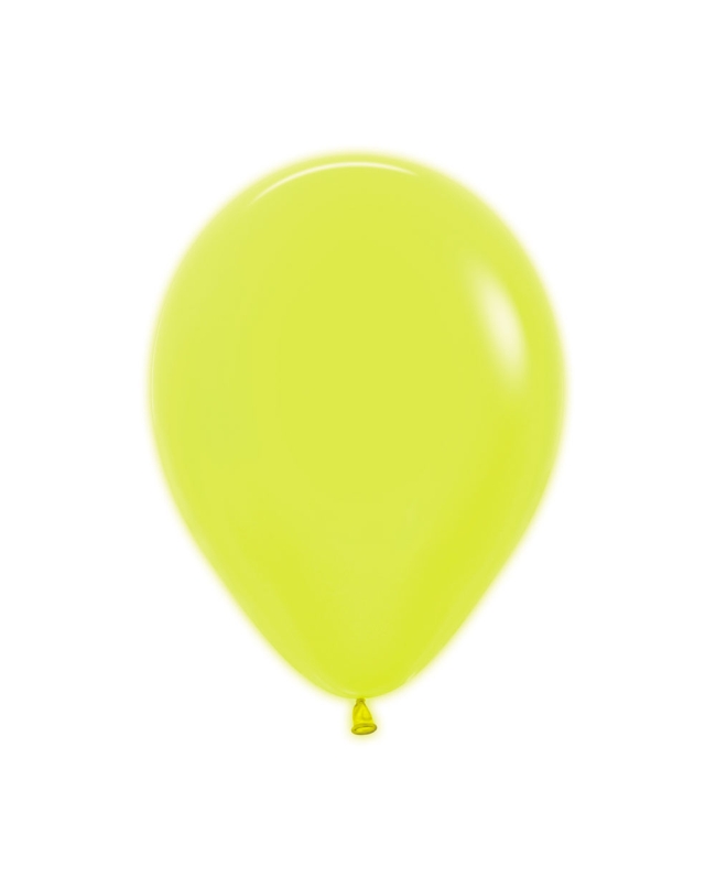 Globo Latex R12 Sempertex Neon Amarillo 30cm En Bolsa De 50 Unidades