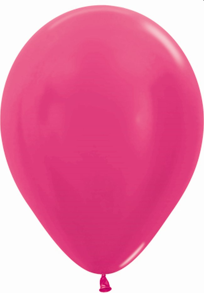 Globo Latex R12 Sempertex Metal Fucsia 30cm En Bolsa De 12 Unidades