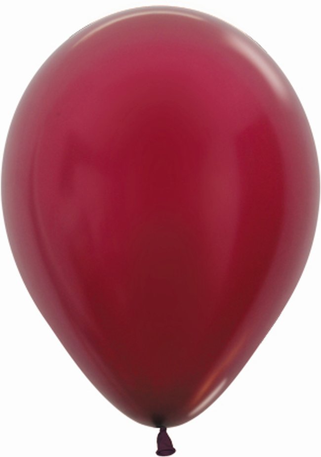 Globo Latex R12 Sempertex Metal Vino Tinto 30cm En Bolsa De 12 Unidades